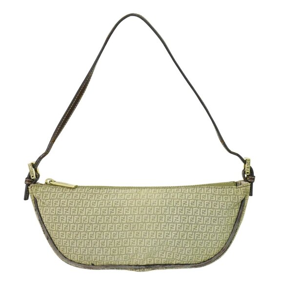 FENDI Zucchino Canvas 8BR133 Accessory Pouch Handbag Beige - Picture 1 of 10